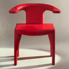 Afra & Tobia Scarpa - Veronica stoel in rood leder, iconic Italiaans design