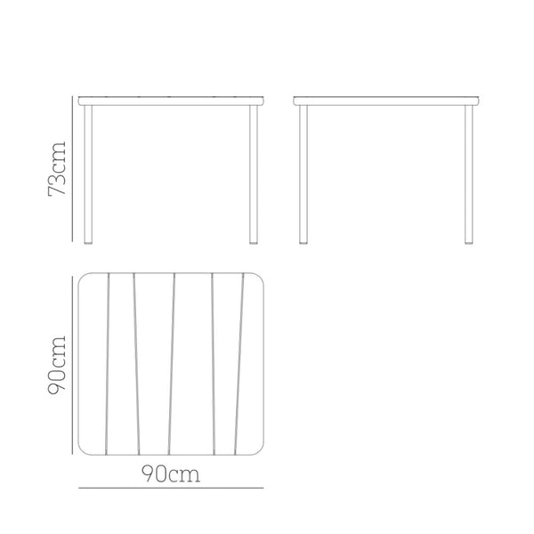 Babel D Bangi tafel 90×90 cm