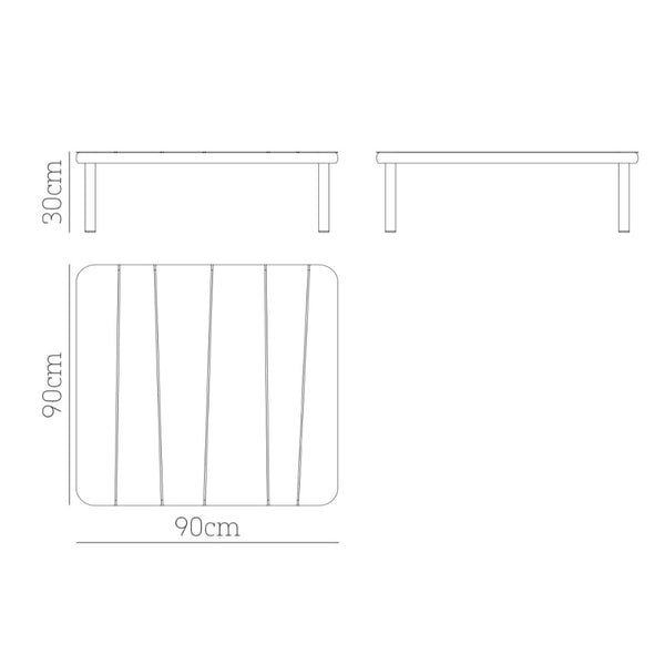 Babel D Bangi vierkante salontafel 90x90 cm
