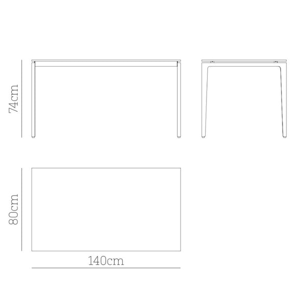Babel D Gao rechthoekige tafel 140×80 cm