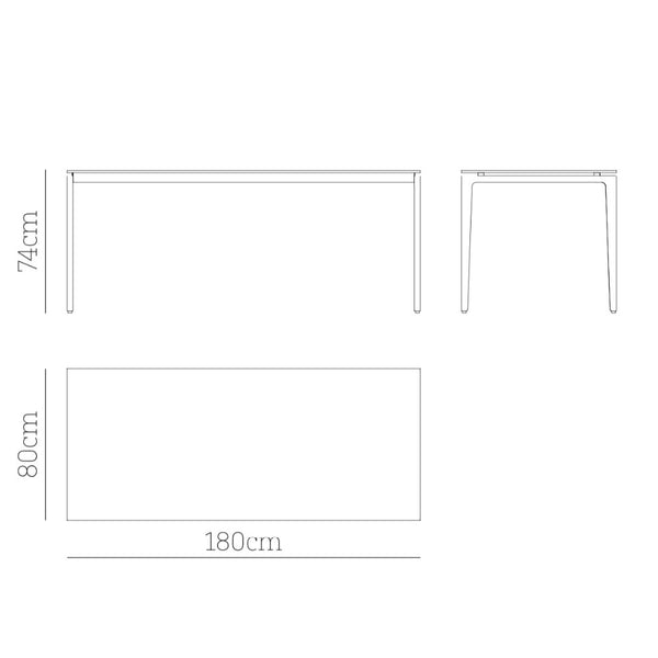 Babel D Gao rechthoekige tafel 180×80 cm