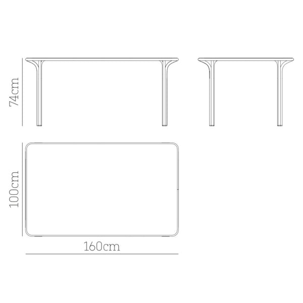 Babel D Jos Rechthoekige tafel 160