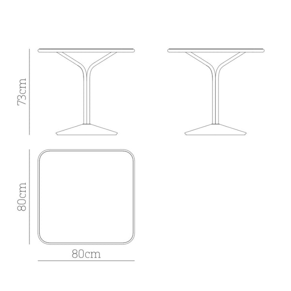 Babel D Jos Vierkante tafel 80x80 cm