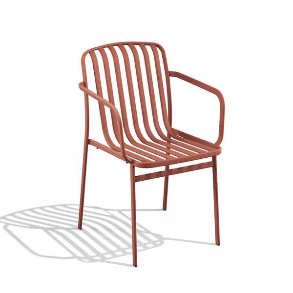 Babel D Kano-stoel met armsteun Terracotta