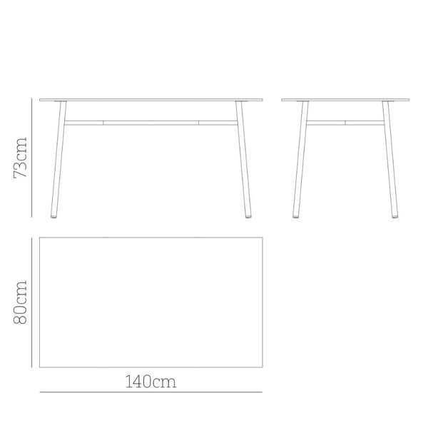 Babel D Kano rechthoekige tafel 140x80 cm