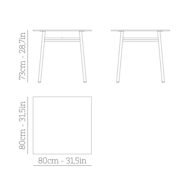 Babel D Kano vierkante tafel 80x80 cm
