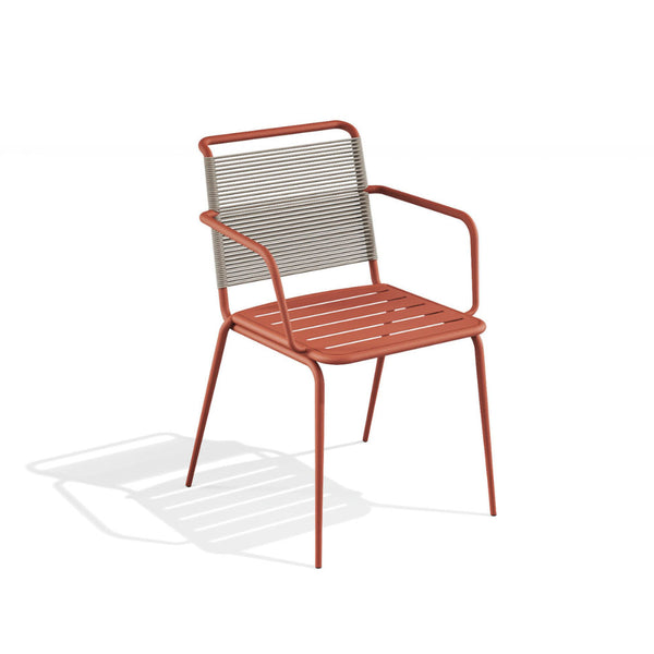 Babel D Kissi Stoel met armleuning Terracotta