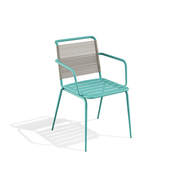 Babel D Kissi Stoel met armleuning Turquoise