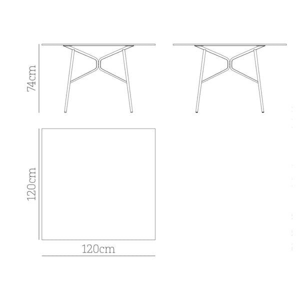 Babel D Kissi vierkante tafel 120x120 cm