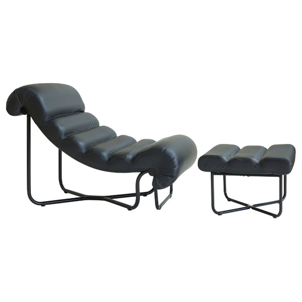 Georges Charles van Rijk fauteuil met voetbank Zwart