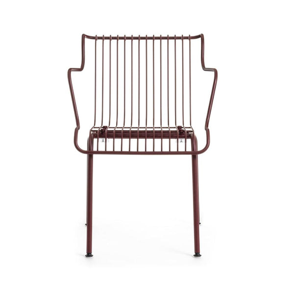 Magis Design South Armchair Outdoor - Stalen Stapelbare Stoel Rood Bordeaux