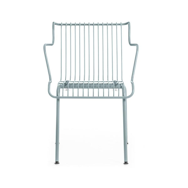 Magis Design South Armchair Outdoor - Stalen Stapelbare Stoel Licht Blauw