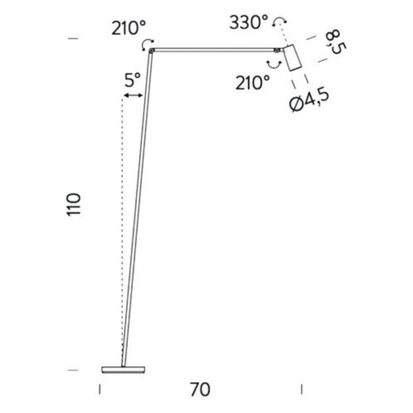 Nemo Lighting Untitled Reading Spot vloerlamp