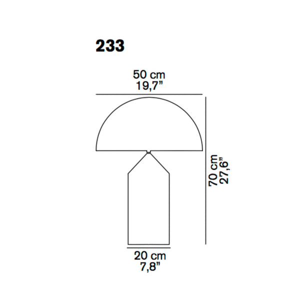 Oluce Atollo 70 Tafellamp Glass