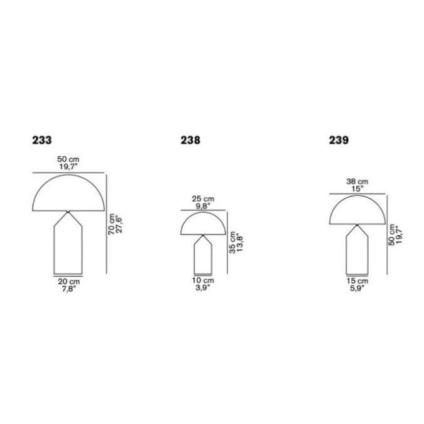 Oluce Atollo Tafellamp Metal Nikkel