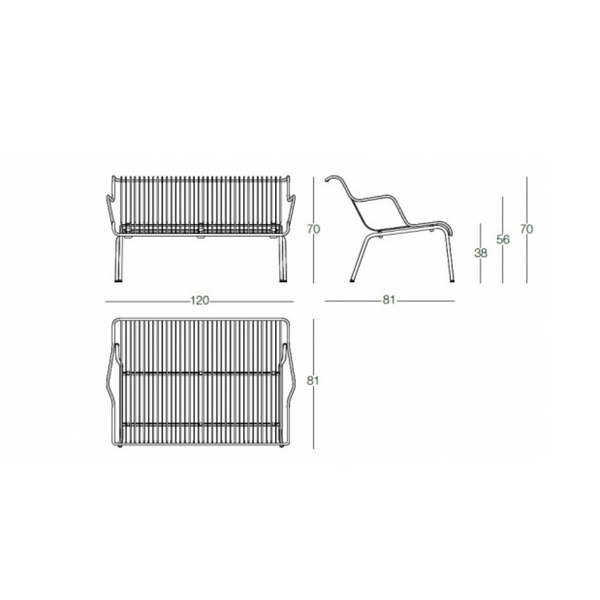Magis Design South Low Bench Outdoor - Stapelbare Lage Lounge Buitenbank