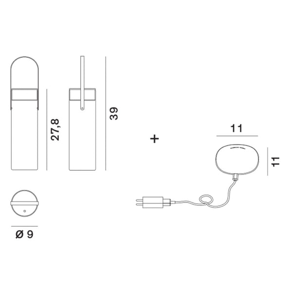 Rotaliana Chiardiluna LED tafellamp batterij oplaadbaar