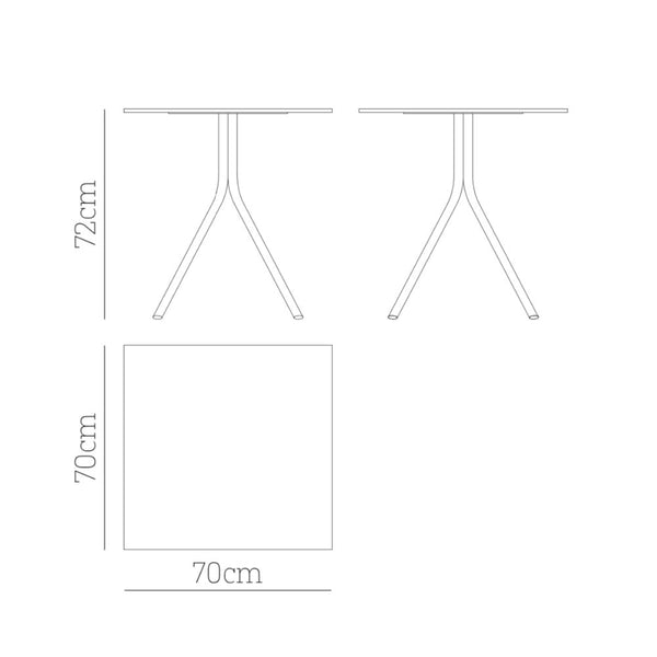 Babel D Melik Vierkante tafel 70x70 cm