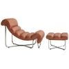Georges Charles van Rijk fauteuil met voetbank Cognac