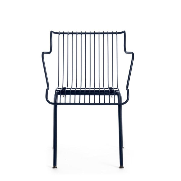Magis Design South Armchair Outdoor - Stalen Stapelbare Stoel Donker Blauw