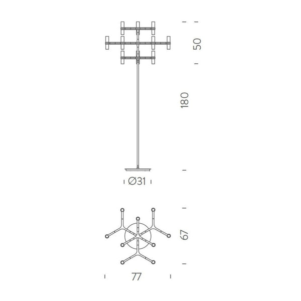Nemo Floor Crown Vloerlamp Jehs & Laub Gepolijst aluminium