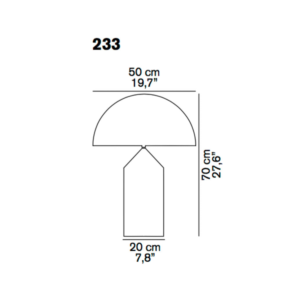 Oluce Atollo 70 cm Tafellamp Glass