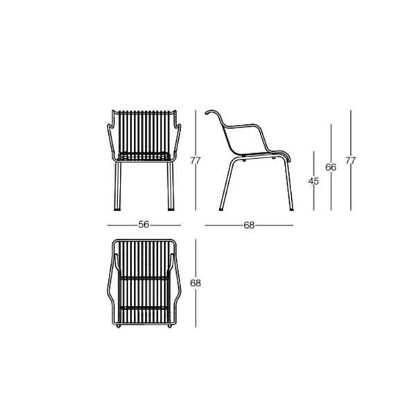 Magis Design South Armchair Outdoor - Stalen Stapelbare Stoel